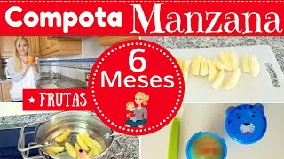 COMPOTA DE MANZANA PARA BEBE DE 6 MESES PRIMERAS FRUTAS DE MI BEBE [upl. by Janina881]