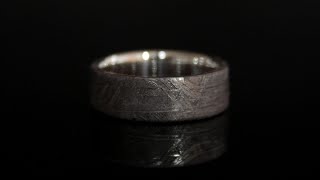 I Made An Iron Meteorite Ring With Sterling Silver Inside Muonionalusta Meteorite [upl. by Goto]