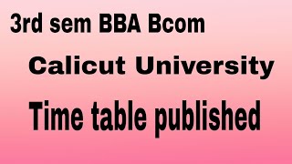 3rd sem BBA Bcom time table published [upl. by Olson]