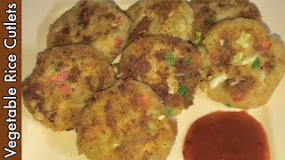 Rice Cutlet Recipe  Vegetable Rice Cutlets With Leftover Rice  Rice Potato Cutlet Recipe by Fatima [upl. by Dubois700]