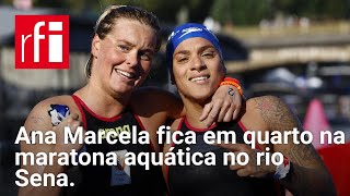 Ana Marcela fica em quarto na maratona aquática no rio Sena “briguei até o fim por medalha” [upl. by Messere]