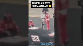 Aric Almirola shoves Bubba Wallace 🫣 nascar fight racing [upl. by Adnaerb]