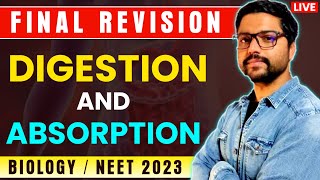 DIGESTION amp ABSORPTION  Final Revision  Neet 2023 [upl. by Dranreb]