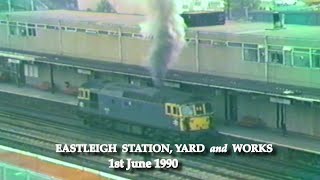 BR in the 1990s Eastleigh Station Yard and Works on 1st June 1990 [upl. by Sutsugua]