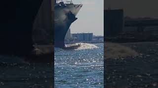 IN THE SURF🌊🌊 ship containership wow epic roughseas sea [upl. by Shalom]