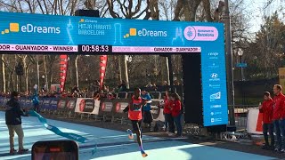 Barcelona Half Marathon 2023 Winners eDreams Mitja Marató de BCN Spain [upl. by Cordula]