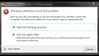 حل مشكلة Windows Detected a hard disk problem [upl. by Yetak583]