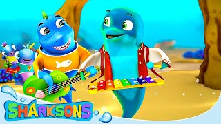 Under The Sea  The Sharksons  Songs for Kids  Nursery Rhymes amp Kids Songs [upl. by Arraes]