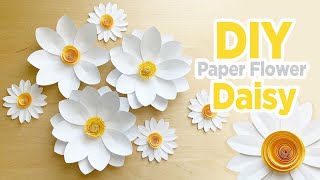 DIY Paper Daisy Flower  Free Template  Paper Flowers with or without Cricut [upl. by Rabka128]