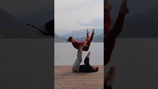 ACRO ON LAKE BLED ❤️ shorts acro acrobats acrobatics dancemoves tricks [upl. by Tayib]