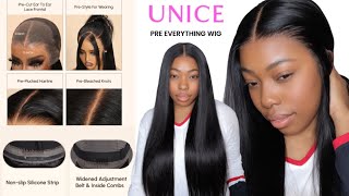 13X4 LACE FRONT WIG INSTALL WITH NO GLUE NEW UNICE HAIR PRE EVERYTHING WIG FOR BEGINNERSunicehair [upl. by Berardo]