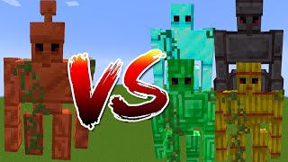 Copper Golem vs All Golems Mob Battle in Minecraft [upl. by Landers296]