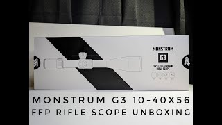 Monstrum G3 1040 X 56 FFP Rifle Scope Umnboxing [upl. by Llimaj]