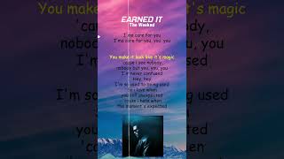 The Weeknd  Earned It Lyrics shorts [upl. by Sarine137]