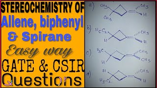 Stereochemistry RS of allenes biphenyls and spiranes Csir net amp gate chemistry [upl. by Lucania]