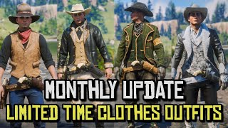 Red Dead Online Monthly Update Limited Time Clothes Outfits Bounty Hunter Update [upl. by Bennie30]