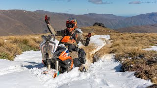 KTM 1290 Super Adventure R vs SPRING SNOW lost footage  Chris Birch [upl. by Marlen]