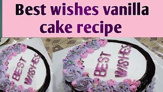 Best wishes vanilla cake  How to crumb coat amp decorated cake  Cake decorations ideas [upl. by Lennahc654]