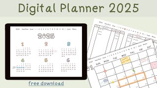 แจก Digital planner 2025  monthly weekly cash memo [upl. by Eart]