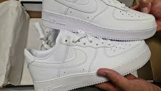 Whats The Difference Nike Air Force 1 Classic Vs Fresh Triple White  Detailed Look [upl. by Ynetruoc]