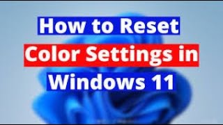 How to Reset Color Settings in Windows 11  WINDOW 11 COLO CHANGE 2024 [upl. by Garlinda]