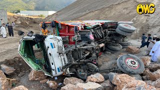 Over Loaded Truck With Rocks Fell Into The Ditch And Was Completely Destroyed [upl. by Dupuy]