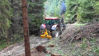 Ťažba dreva  Zetor Forterra 9641a naviják Uniforest 50E [upl. by Lledyr]