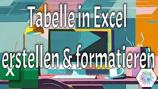 Tabelle einfügen und formatieren für Kassenbuch Haushaltsbuch etc in Excel [upl. by Nemracledairam870]