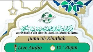 Jumuah Khutbah by Shaykh Abdul Azeem Madani Markazi Masjid Charminar is live [upl. by Nixie124]