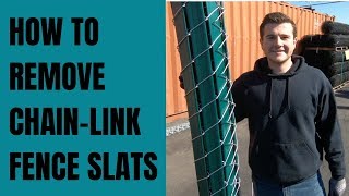 Slatted Chain Link Fence How To Remove Slat Sections [upl. by Suriaj676]