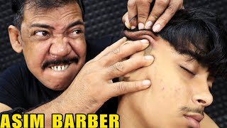 Unlimited Hair Cracking By Asim Barber  Head Massage amp Spine Cracking  Loud Neck Cracking  ASMR [upl. by Nicolau]