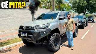 TOYOTA HILUX COM PNEU 35x125 R17 ERGUIDA 55 CM LIFT  BODYLIFT [upl. by Riti813]