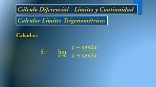 Límites trigonométricos  Ejemplo 5 [upl. by Hagood604]