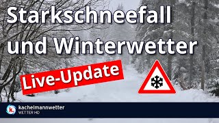 LIVEUpdate zu markantem Schneetief Schneeschauern und Winterwetter der nächsten Tage [upl. by Patty366]