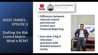 AUDIT DIARIES – EPISODE3 Drafting the Risk Control Matrix – What is RCM  IFC vs ICFR [upl. by Klinger545]