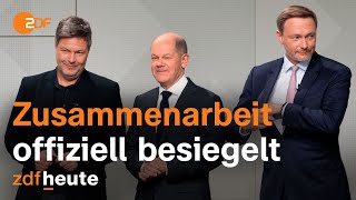 PK mit Scholz Habeck und Lindner zum AmpelKoalitionsvertrag  Bundespressekonferenz [upl. by Nova]