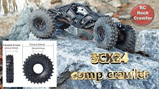 SCX24 micro Comp Crawler  💥 Narrowed 72mm DJ Tires rccar rockcrawler scx24 rc micro 4x4 [upl. by Safire389]