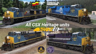 Trainz 22 All CSX Heritage units on action CSX OCS Train 35 MINUTES [upl. by Hoebart]