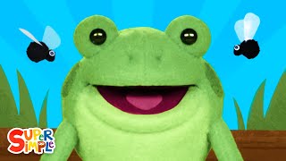 Five Little Speckled Frogs featuring Frog Puppets  Kids Song  Super Simple Songs [upl. by Nerac]