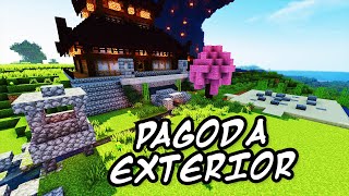 How to Build the Japanese Pagoda Exterior in Minecraft  Tutorial 27 [upl. by Trinee190]