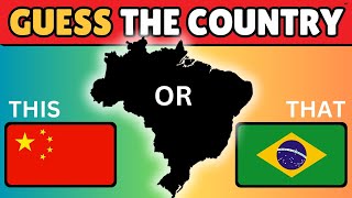 HARD LEVEL  GUESS THE COUNTRY FROM ITS SHAPE quiz flag [upl. by Yodlem614]