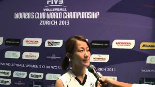 12102013 FlashInterview Yuko Sano Libero Volero Zurich  FIVB Womens CWC [upl. by Ayotaj94]