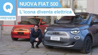 Nuova FIAT 500 elettrica 320 km di autonomia Ecco quanto costa e comè fatta [upl. by Dlanigger108]