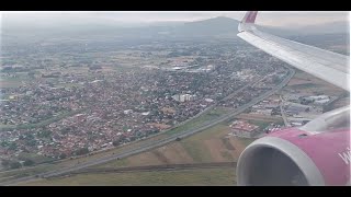 RARE STORMY Wizz Air LANDING in Skopje Runway 16 [upl. by Taddeusz]