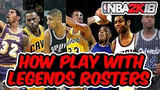 NBA 2K18 HOW TO PLAY WITH LEGEND TEAMS IN MYLEAGUE [upl. by Nohsyt]