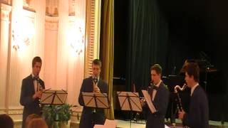 JS Bach  Prelude in F minor  clarinet quartet [upl. by Felder]