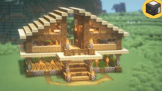 Minecraft How to Build a SIMPLE SURVIVAL House  Minecraft House Tutorial [upl. by Adaj]