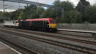 Tamworth 27 September 2024 67016 TfW  92011 DB Cargo [upl. by Noswad]