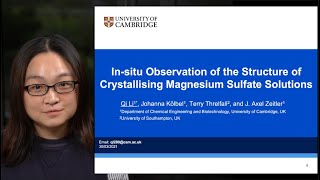 Insitu Observation of the Structure of Crystallising Magnesium Sulfate by Terahertz Spectroscopy [upl. by Nnod281]