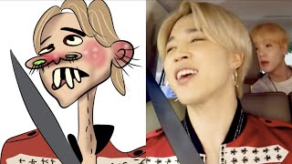 bts carpool karaoke Drawing meme  drawing bts j hope and sugared and Jin Jungkook and Jimin bts [upl. by Ulrikaumeko602]